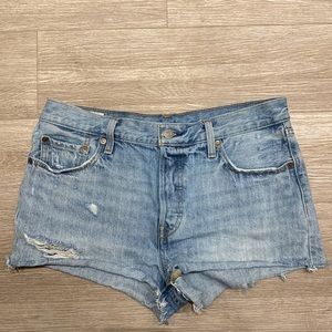 Levi's 501 High Waisted Distressed Shorts Size 29